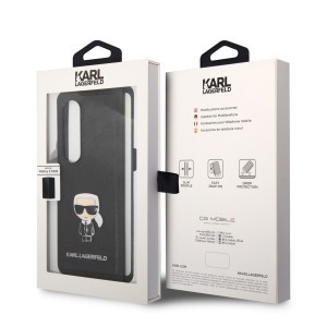 Samsung Galaxy Z Fold 4 Karl Lagerfeld PU Saffiano Ikonik Tok fekete (S Pent nem tartalmaz)