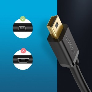 Ugreen USB - mini USB kábel 480 Mbps 1 m fekete (US132 10355)