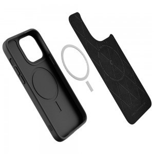 iPhone 14 Pro Max Spigen Cyrill Kajuk MagSafe-kompatibilis bőrtok fekete (ACS04879)