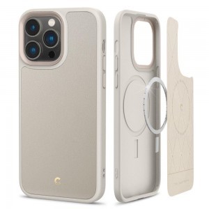 iPhone 14 Pro Spigen Cyrill Kajuk MagSafe-kompatibilis bőrtok krémszínű (ACS05027)