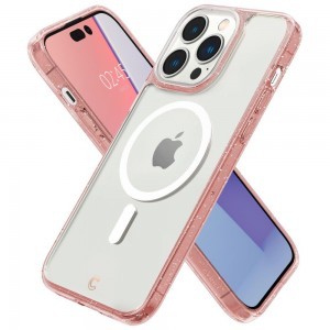 iPhone 14 Pro Spigen Cyrill Shine MagSafe-kompatibilis Glitter Rose tok és 2db üvegfólia (ACS05021)