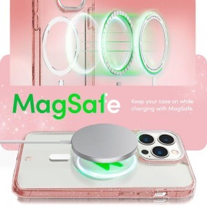 iPhone 14 Pro Spigen Cyrill Shine MagSafe-kompatibilis Glitter Rose tok és 2db üvegfólia (ACS05021)