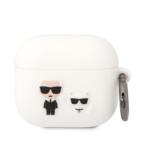 Airpods 3 Karl Lagerfeld Karl és Choupette szilikon tok fehér (KLACA3SILKCW)