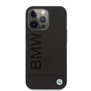 iPhone 14 Pro BMW Leather Hot Stamp tok fekete (BMHCP14LSLLBK)