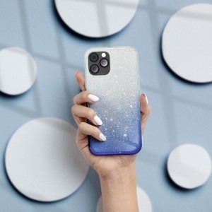Samsung Galaxy A12 Forcell Shinning tok átlátszó/kék