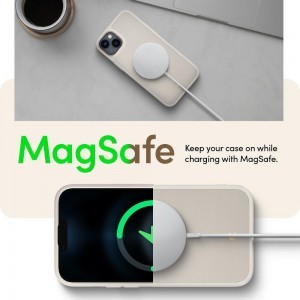 iPhone 14 Spigen Cyrill Kajuk MagSafe-kompatibilis bőrtok krémszínű (ACS05092)