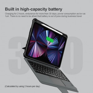 iPad Air 10.9 2020/Air 4/Air 5/Pro 11 2020/2021 Nillkin Bumper Combo Keyboard tok billentyűzettel fekete