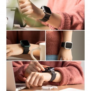 Apple Watch 7/8 45mm Ringke Slim Watch tok 2x átlátszó + matt fekete
