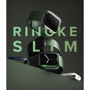 Apple Watch 7/8 45mm Ringke Slim Watch tok 2x átlátszó + matt fekete