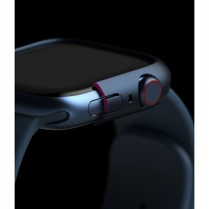 Apple Watch 7/8 45mm Ringke Slim Watch tok 2x átlátszó + metál kék