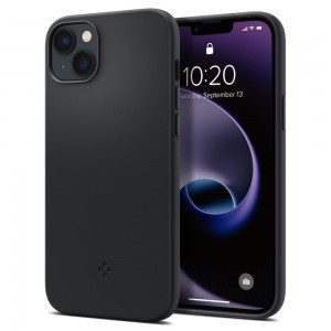 iPhone 14 Plus Spigen Silicone Fit MagSafe kompatibilis tok fekete