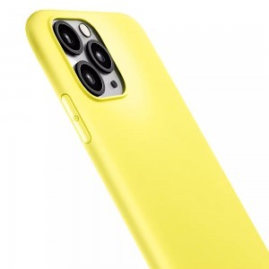 iPhone 14 3MK matt szilikon tok citromsárga
