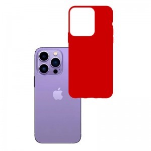 iPhone 14 Pro 3MK matt szilikon tok piros
