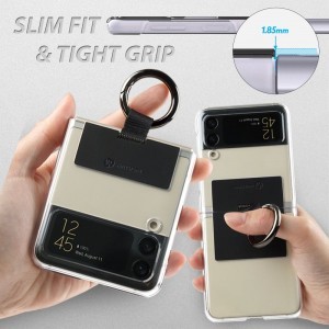 Samsung Galaxy Z Flip 4 WhiteStone Clear Case Ring tok bézs