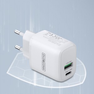 Duzzona hálózati töltő adapter 30W PD QC3.0 USB Type C / USB fehér