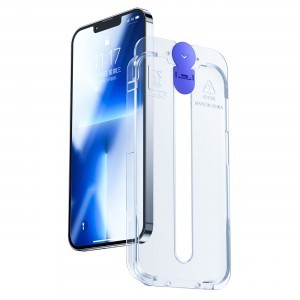iPhone 14 Joyroom Knight kijelzővédő üvegfólia felhelyező készlettel átlátszó (JR-H09)