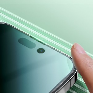 iPhone 14 Pro Max/15 Plus Joyroom Knight Series 2,5D KIjelzővédő üvegfólia Anti-Blue szem védelemmel fekete (JR-G04)