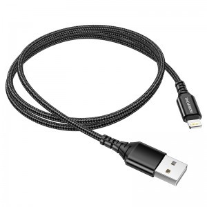 Borofone BX54 Ultra Bright USB - Lightning kábel 2.4A 1m fekete