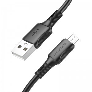 Borofone Succeed BX80 USB - microUSB kábel 2.4A 1m fekete
