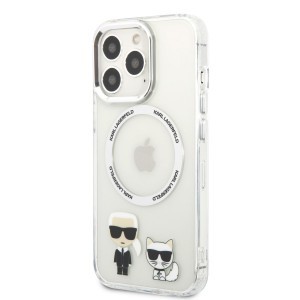 iPhone 13 Pro Karl Lagerfeld Karl és Choupette MagSafe kompatibilis tok átlátszó (KLHMP13LHKCT)