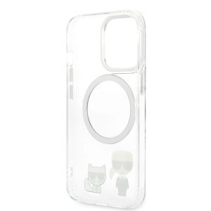 iPhone 13 Pro Karl Lagerfeld Karl és Choupette MagSafe kompatibilis tok átlátszó (KLHMP13LHKCT)