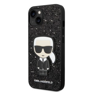 iPhone 14 Plus Karl Lagerfeld Glitter Flakes Ikonik tok fekete (KLHCP14MGFKPK)