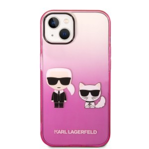 iPhone 14 Plus Karl Lagerfeld Gradient Karl és Choupette tok rózsaszín (KLHCP14MTGKCP)