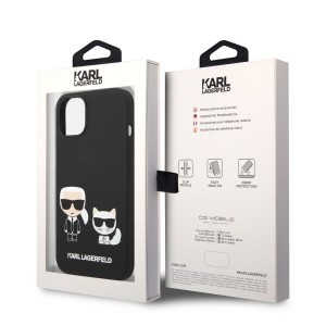iPhone 14 Plus Karl Lagerfeld  Karl és Choupette szilikon tok fekete (KLHCP14MSSKCK)