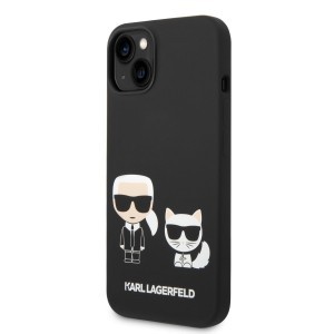 iPhone 14 Plus Karl Lagerfeld  Karl és Choupette szilikon tok fekete (KLHCP14MSSKCK)
