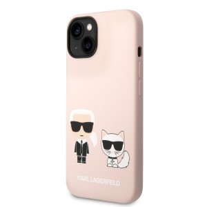 iPhone 14 Plus Karl Lagerfeld  Karl és Choupette szilikon tok rózsaszín (KLHCP14MSSKCI)