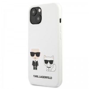 iPhone 14 Plus Karl Lagerfeld  Karl és Choupette szilikon tok fehér (KLHCP14MSSKCW)