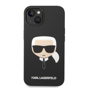 iPhone 14 Plus Karl Lagerfeld Karl Head MagSafe szilikon tok fekete (KLHMP14MSLKHBK)