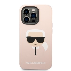 iPhone 14 Pro Karl Lagerfeld Karl Head MagSafe szilikon tok rózsaszín (KLHMP14LSLKHLP)