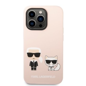 iPhone 14 Pro Karl Lagerfeld  Karl és Choupette szilikon tok rózsaszín (KLHCP14LSSKCI)