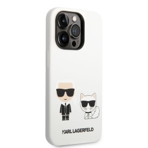 iPhone 14 Pro Max Karl Lagerfeld  Karl és Choupette szilikon tok fehér (KLHCP14XSSKCW)