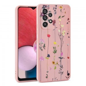 Samsung Galaxy A13 4G Tech-Protect Mood tok virágkert mintás rózsaszín