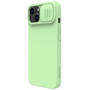 iPhone 14 Plus Nillkin CamShield Silky Magsafe kompatibilis szilikon tok zöld