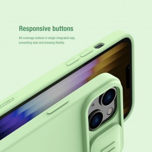 iPhone 14 Plus Nillkin CamShield Silky Magsafe kompatibilis szilikon tok zöld