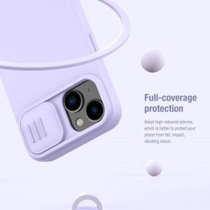 iPhone 14 Plus Nillkin CamShield Silky Magsafe kompatibilis szilikon tok lila