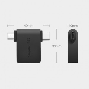 Ugreen OTG USB adapter USB 3.2 Gen 1 (5Gbps) - USB Type C / micro USB fekete (30453)-13