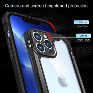 iPhone 12 Pro ütésálló TPU+alumínium tok fekete kerettel Alphajack