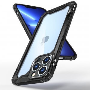 iPhone 12 Pro Max ütésálló TPU+alumínium tok fekete kerettel Alphajack
