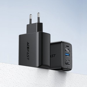 Acefast 2 az 1-ben hálózati töltő adapter GaN 65W USB Type C / USB, HDMI adapter 4K@60Hz + USB Type C kábel 1.8m, fekete (A17)-2
