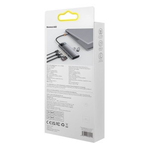 Baseus Metal Gleam Series 8 az 1-ben dokkoló, HUB USB Type C - 2 x HDMI / 3 x USB 3.2 Gen.1 / 1 x Power Delivery / 1 x SD kártyaolvasó / 1 x microSD kártyaolvasó szürke (WKWG050113)-22