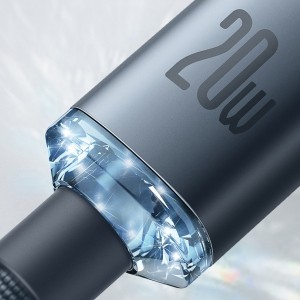 Baseus Crystal Shine gyors töltős adatkábel USB Type C - Lightning 20W 1.2m fekete (CAJY000201)