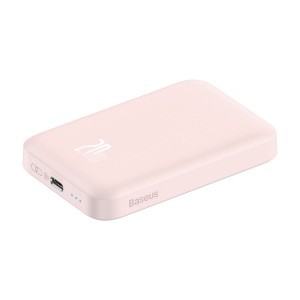 Baseus mágneses powerbank vezeték nélküli töltéssel 6000mAh 20W + USB - Type C kábel 60W 50cm rózsaszín (PPCX020004)