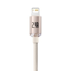 Baseus Crystal Shine USB - Lightning kábel 2,4A 20W 1,2m rózsaszín (CAJY001104)