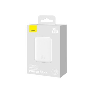 Baseus Magnetic Mini gyorstöltős power bank 10000mAh 20W + Type-C - Type-C kábel 60W (20V / 3A) 0.5m fehér (PPCX030002)-2