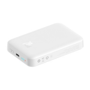 Baseus Magnetic Mini gyorstöltős power bank 10000mAh 20W + Type-C - Type-C kábel 60W (20V / 3A) 0.5m fehér (PPCX030002)-3