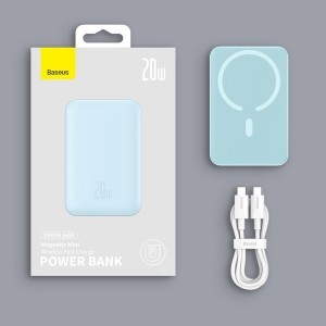 Baseus Magnetic Mini gyorstöltős power bank 10000mAh 20W + Type-C - Type-C kábel 60W (20V / 3A) 0.5m fehér (PPCX030002)-19